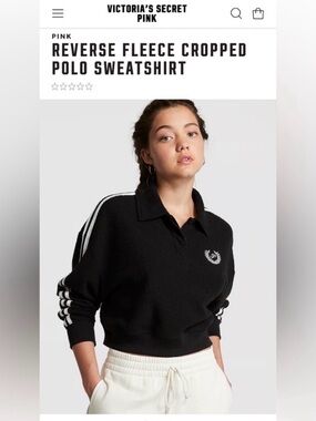 New w/Tags, Victoria Secret Pink Reversible B&W cropped Sweater, MSRP, $54.95